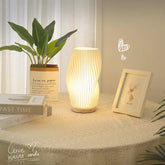 Cream Striped Desk Lamp